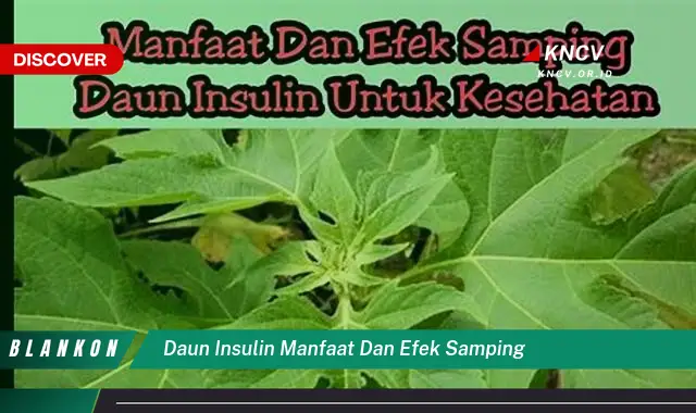 Ketahui 10 Manfaat Daun Insulin untuk Kesehatan dan Efek Samping yang Perlu Diwaspadai