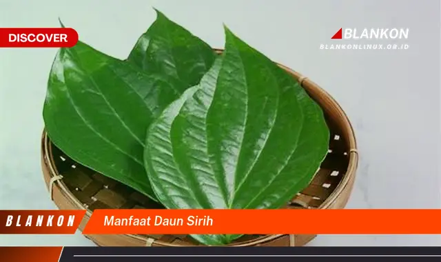 manfaat daun sirih