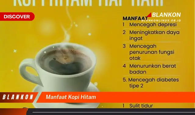 manfaat kopi hitam