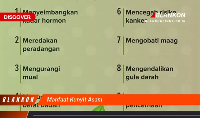 manfaat kunyit asam